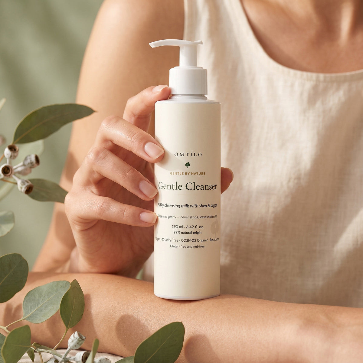 Gentle Cleanser held in hand